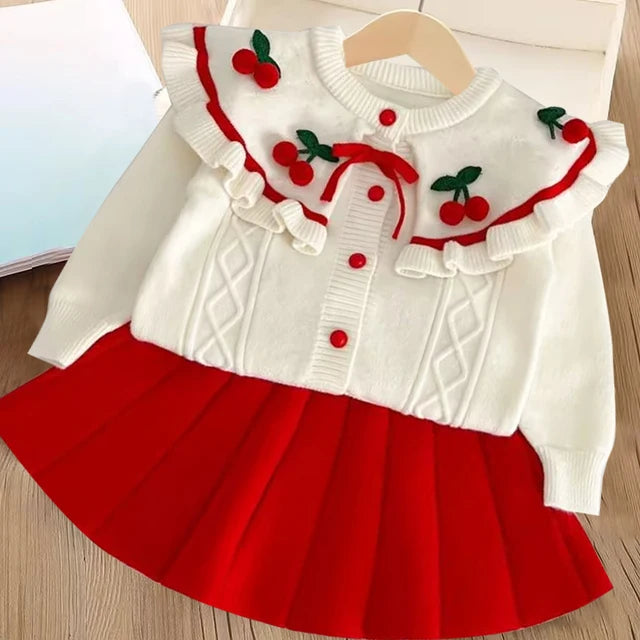 Cherry Knitted Two Piece Set