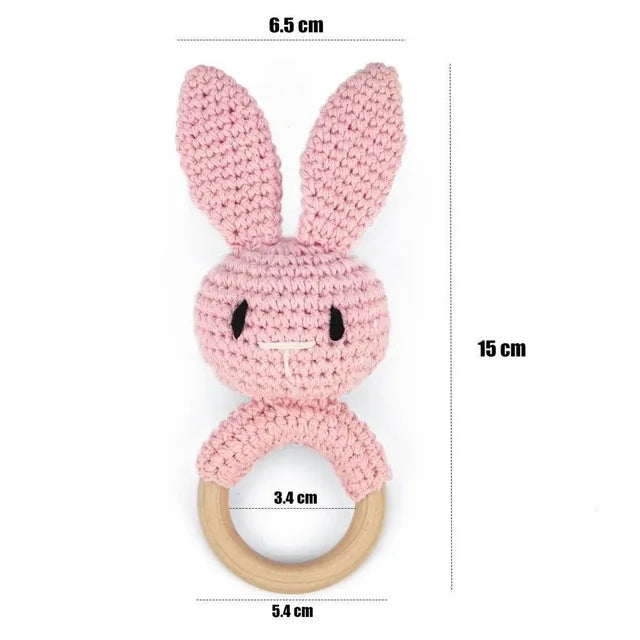 Crochet Wooden Bunny Rattles