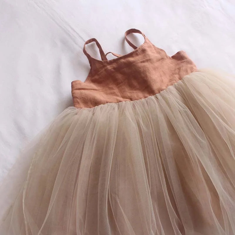 Orange Backless Tie Up Tutu Dress