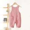 Pink Heart Embroidered Corduroy Dungarees