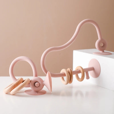 Soft Pink Flexible Silicone Wooden Rings