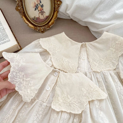 Cream Flower Embroidery Dress