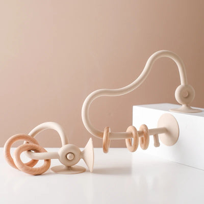 Cream Silicone Wooden Rings