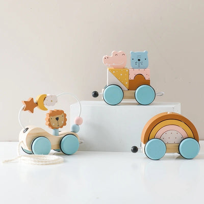 Wooden Animal Train Set