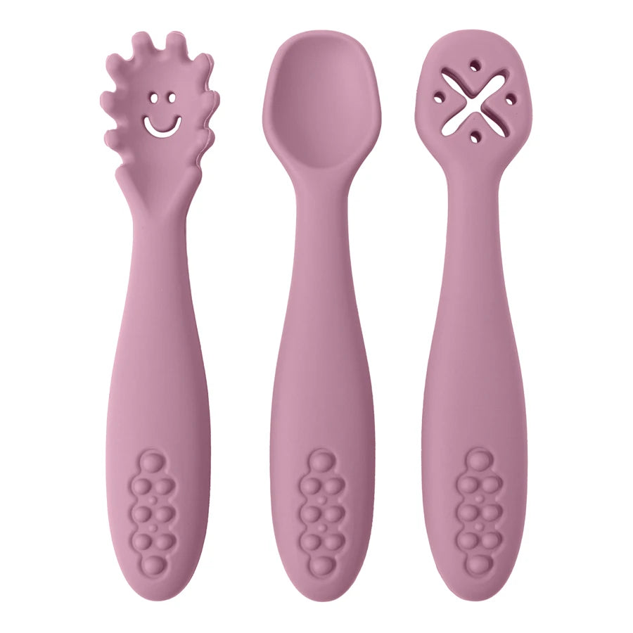 3pcs Silicone Fork & Spoons Sets