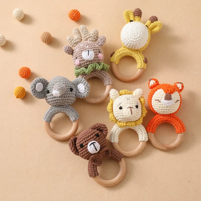 Crochet Wooden Animal Rattles