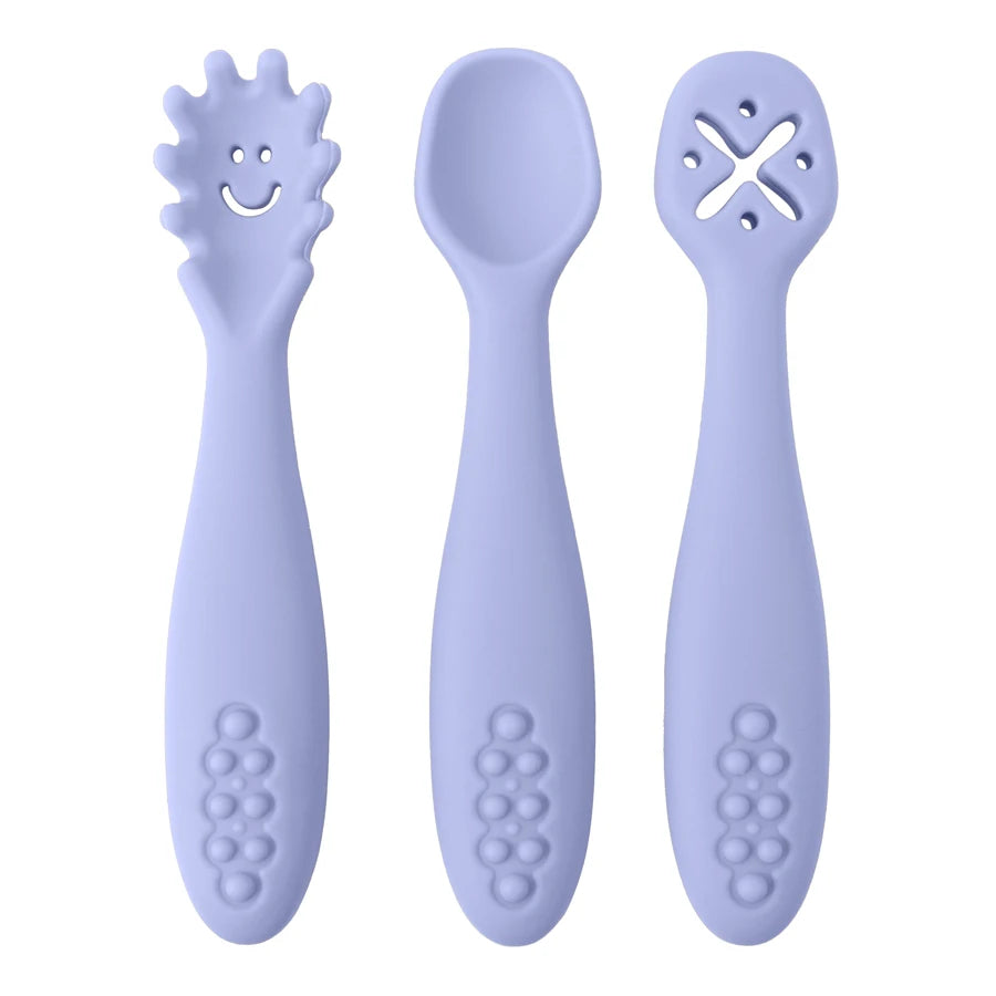 3pcs Silicone Fork & Spoons Sets