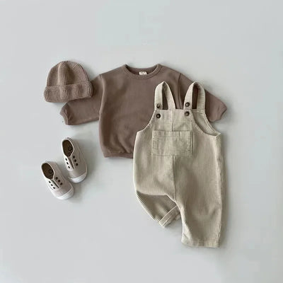 Beige Corduroy Dungarees