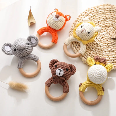 Crochet Wooden Animal Rattles