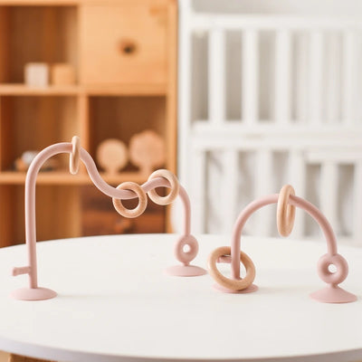 Soft Pink Flexible Silicone Wooden Rings