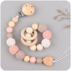 2pcs Crochet Wooden Bracelet & Pacifier Clips