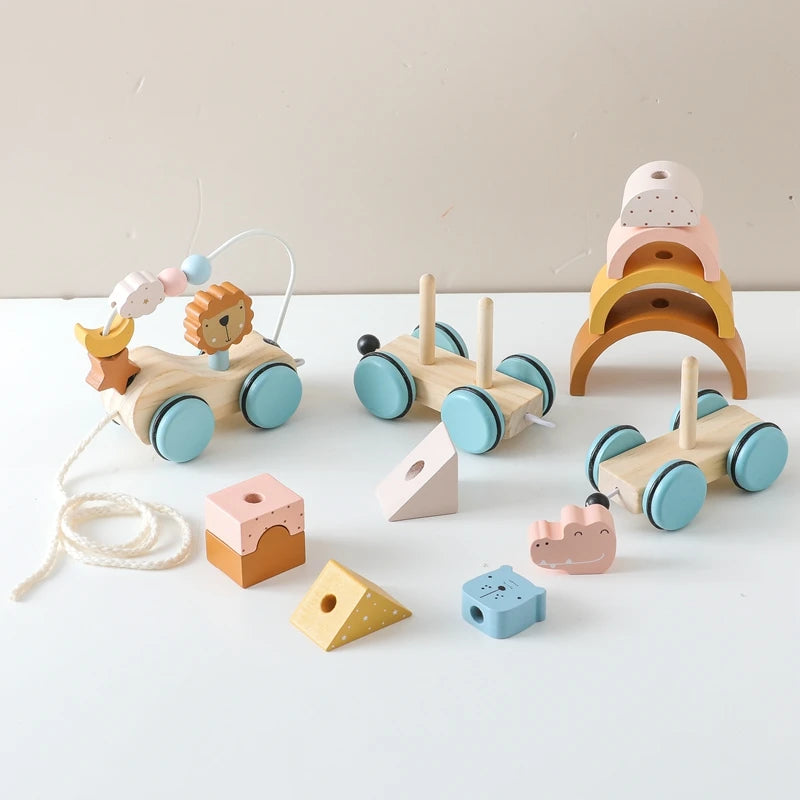 Wooden Animal Train Set