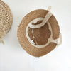 Light Brown Lace & Straw Tie Up Hat