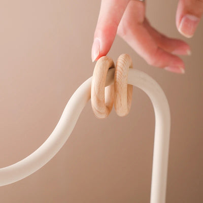 Cream Silicone Wooden Rings