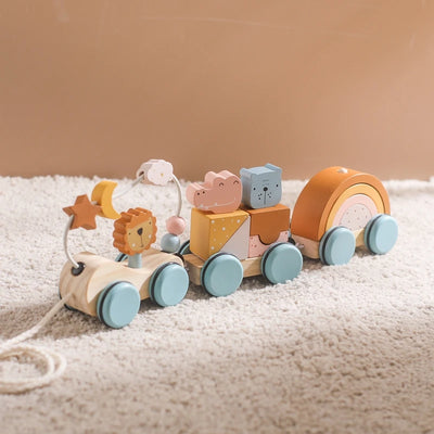 Wooden Animal Train Set